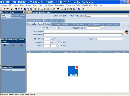 Τα ανταλλακτικά Tecdoc Tec.Doc EPC καταχωρούν το 04/2012 αυτοκίνητο διαγνωστικό λογισμικό